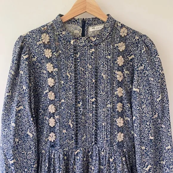 *RARE* Doen Nova Dress Navy Prancing Fawn Deer - Picture 3 of 11